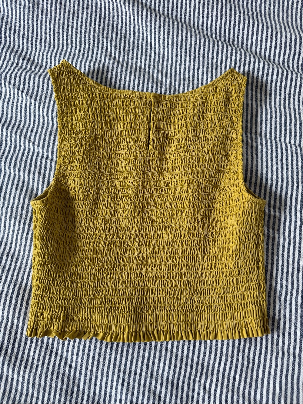 Marea Charlotte chartreuse poplin smocked tank top size S - Picture 3 of 3